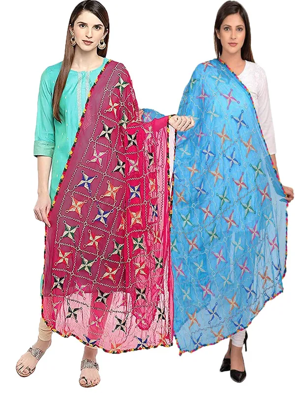 Chiffon_Phulkari_Embroidered_Dupatta