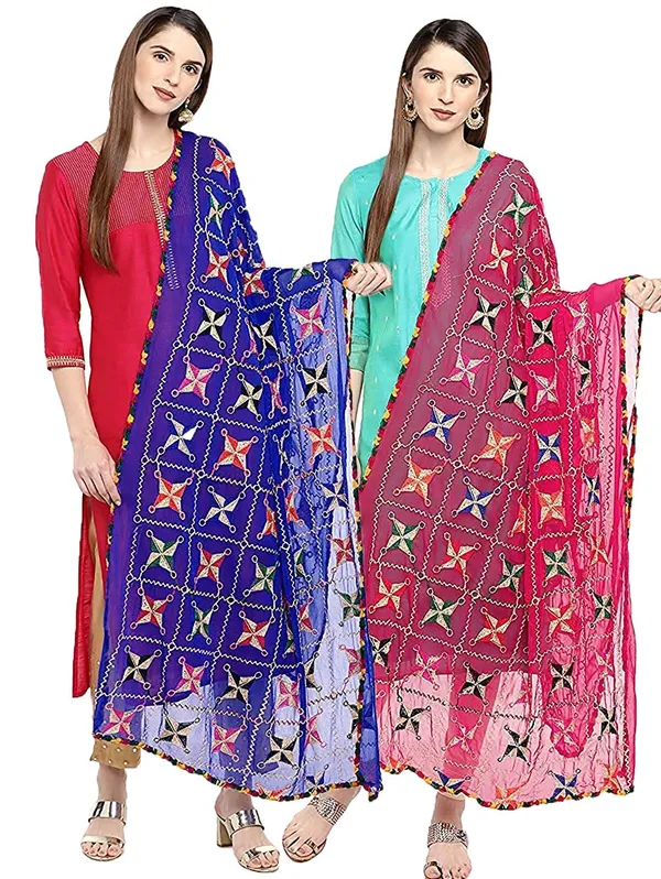 Chiffon_Phulkari_Embroidered_Dupatta