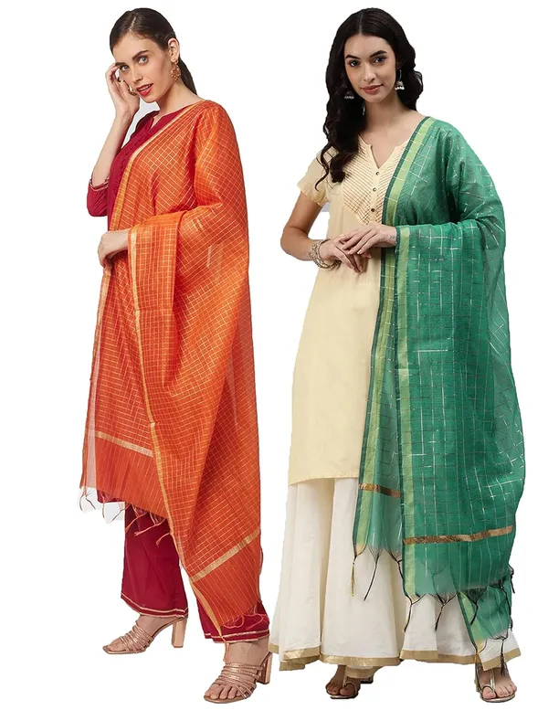 Banarasi_Chanderi_Checks_Dupatta