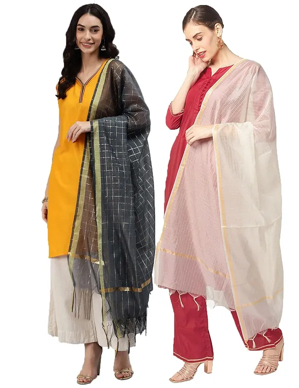 Banarasi_Chanderi_Checks_Women_Dupatta