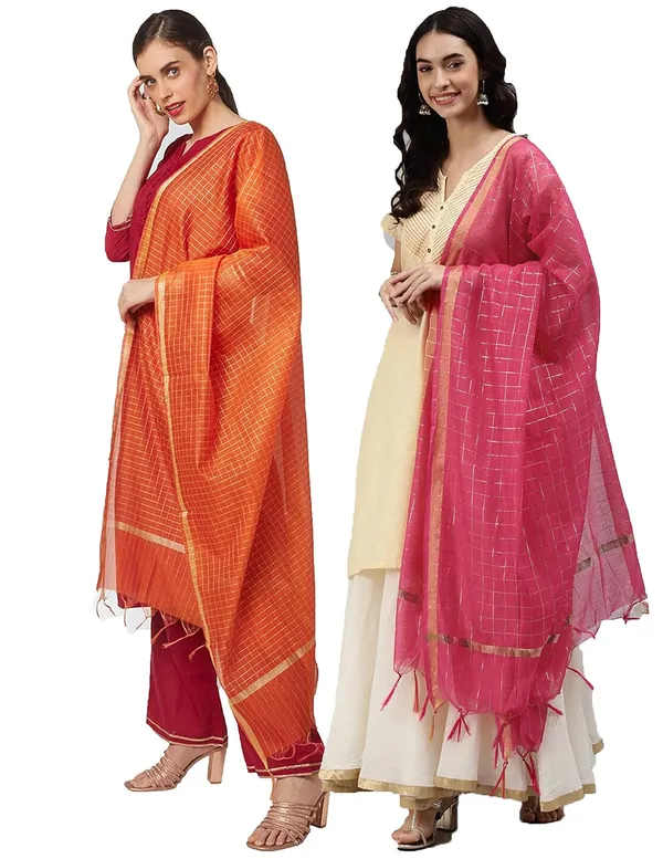 Banarasi_Chanderi_Check_Women_Dupatta