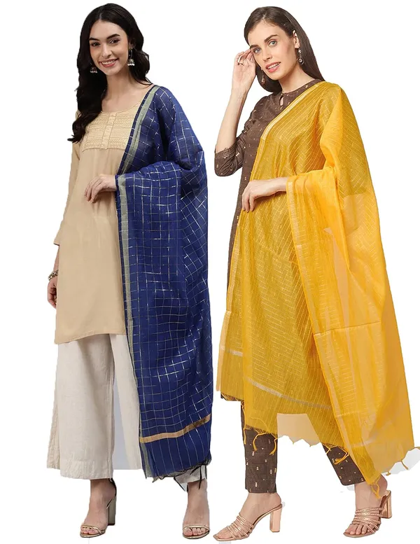 Banarasi_Chanderi_Checks_Women_Dupatta