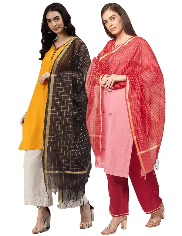 Banarasi_Chanderi_Checks_Women_Dupatta