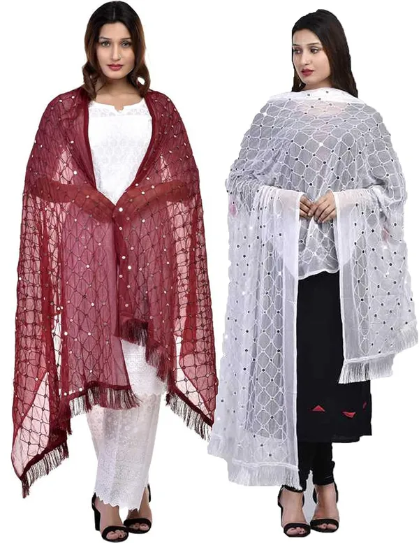 Women_S_Chiffon_Dupatta_With_Lace