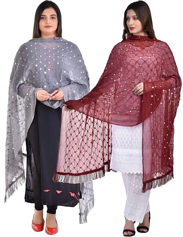 Women_S_Chiffon_Dupatta_With_Lace