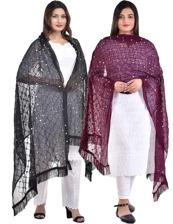 Women_S_Chiffon_Dupatta_With_Lace