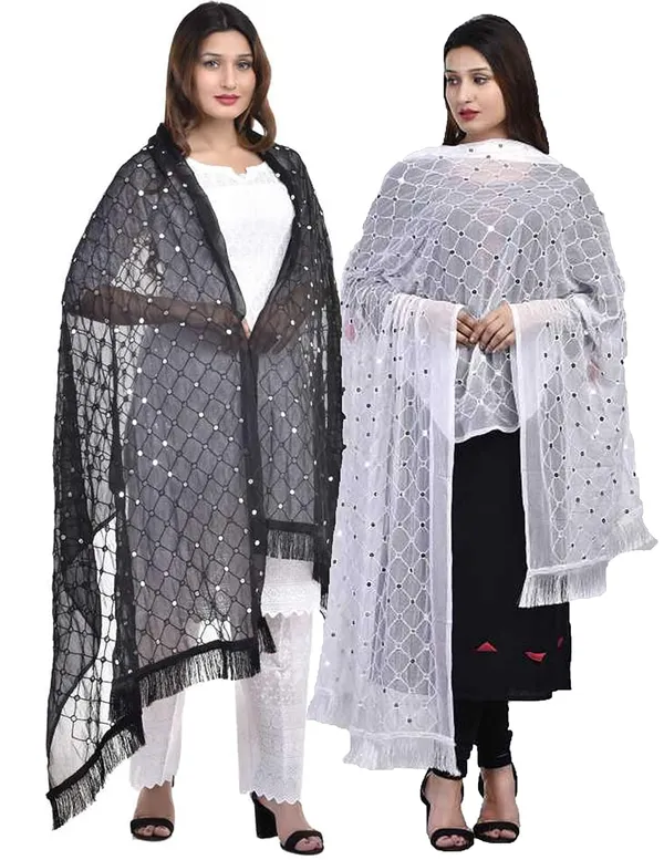 Women_S_Chiffon_Dupatta_With_Lace