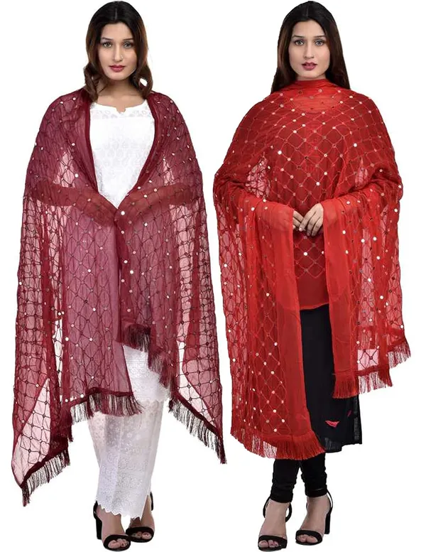Women_S_Chiffon_Dupatta_With_Lace