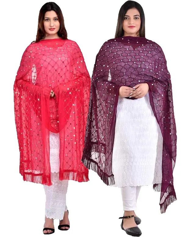 Women_S_Chiffon_Dupatta_With_Lace