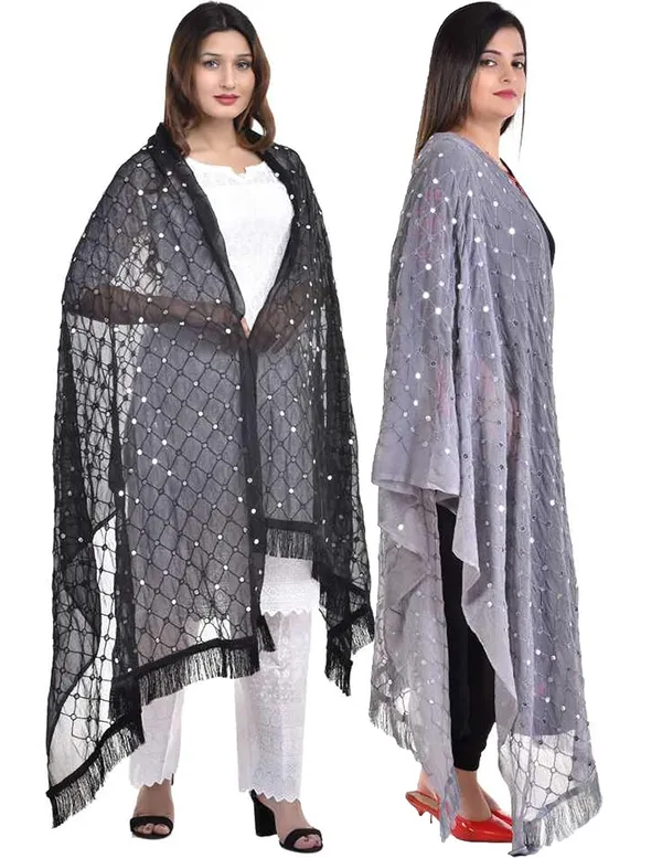 Women_S_Chiffon_Dupatta_With_Lace