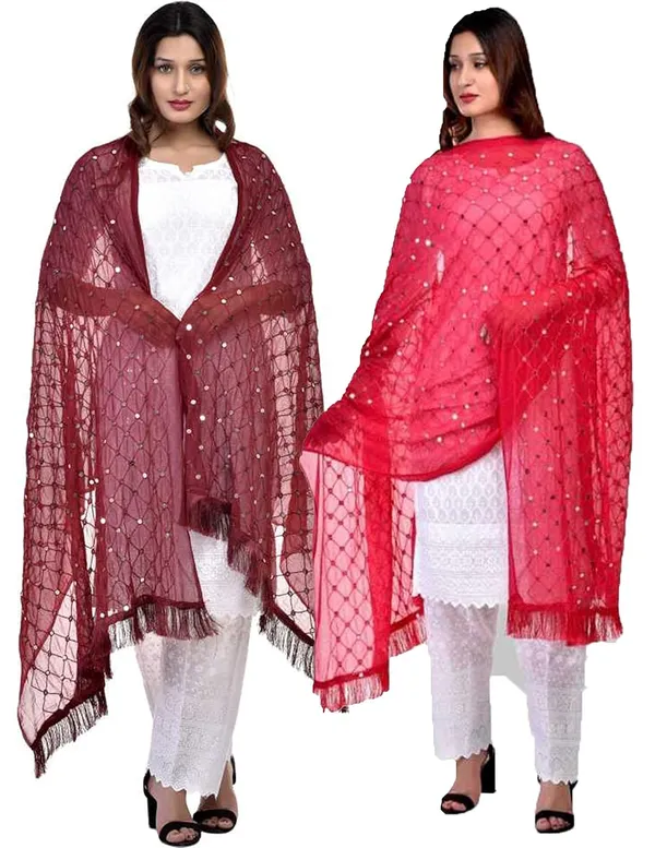 Women_S_Chiffon_Dupatta_With_Lace