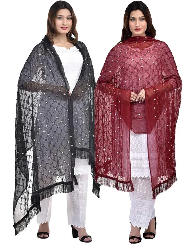 Women_S_Chiffon_Dupatta_With_Lace