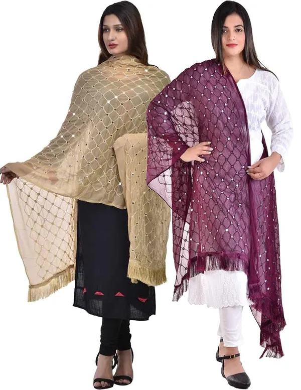 Women_S_Chiffon_Dupatta_With_Lace