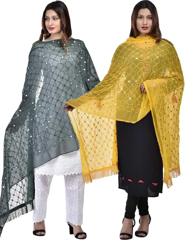 Women_S_Chiffon_Dupatta_With_Lace