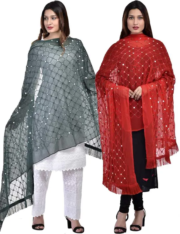 Women_S_Chiffon_Dupatta_With_Lace