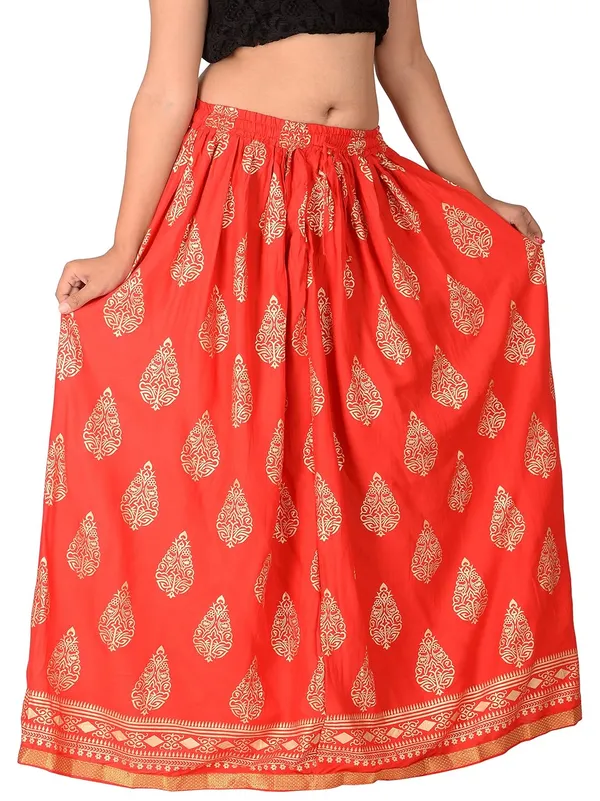 Flared_Print_Long_Skirt