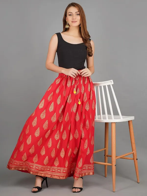 Flared_Print_Long_Skirt