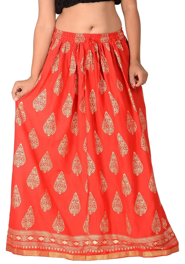 Flared_Print_Long_Skirt