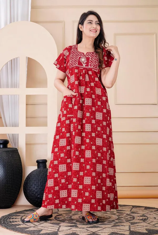 Cotton_Embroidery_Nighty_For_Women