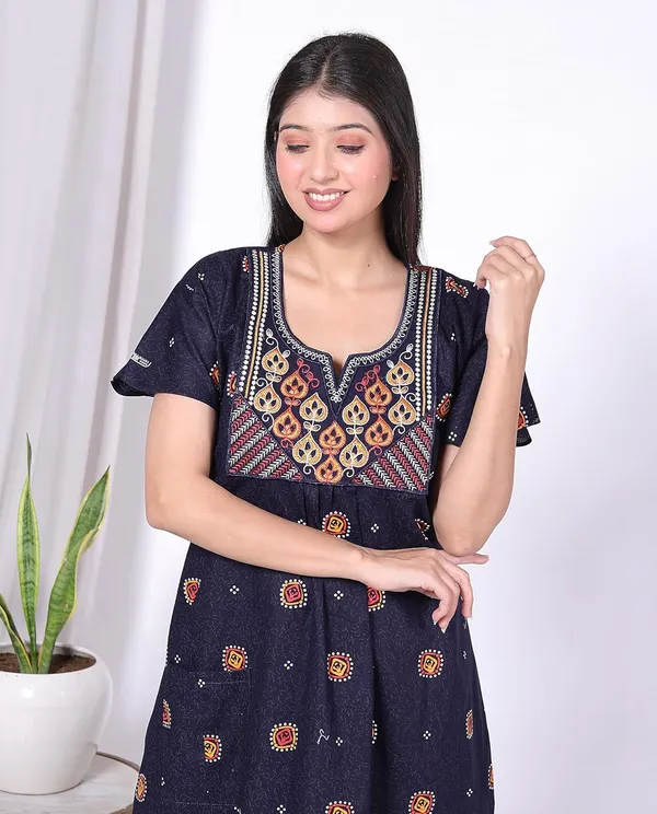 Cotton_Hand_Block_Print_Nighty_Gown_For_Women