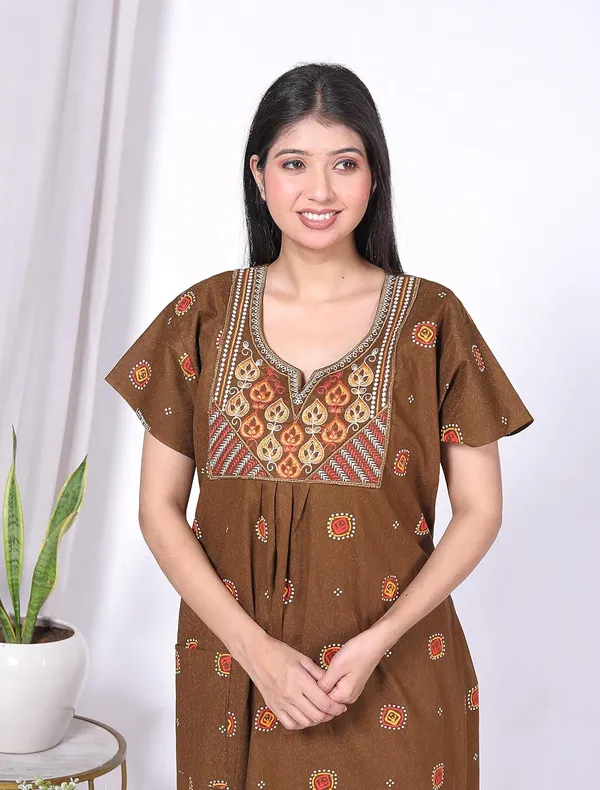 Cotton_Hand_Block_Print_Night_Gown_For_Women