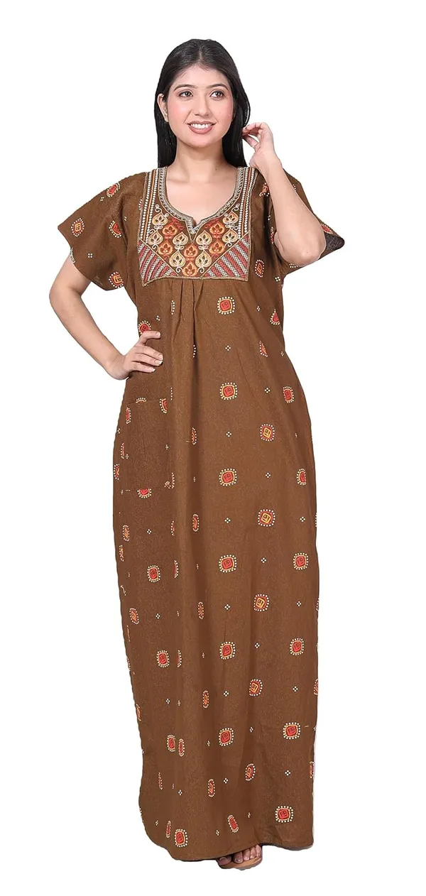 Cotton_Hand_Block_Print_Night_Gown_For_Women