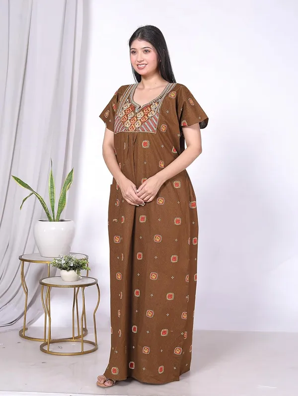 Cotton_Hand_Block_Print_Night_Gown_For_Women