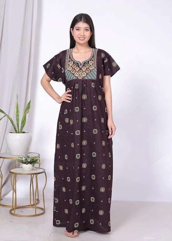 Cotton_Hand_Block_Print_Night_Gown_For_Women