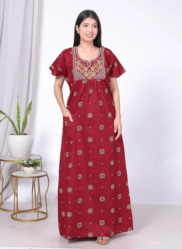 Cotton_Hand_Block_Print_Nighty_Gown_For_Women