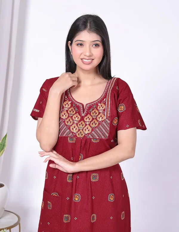 Cotton_Hand_Block_Print_Nighty_Gown_For_Women