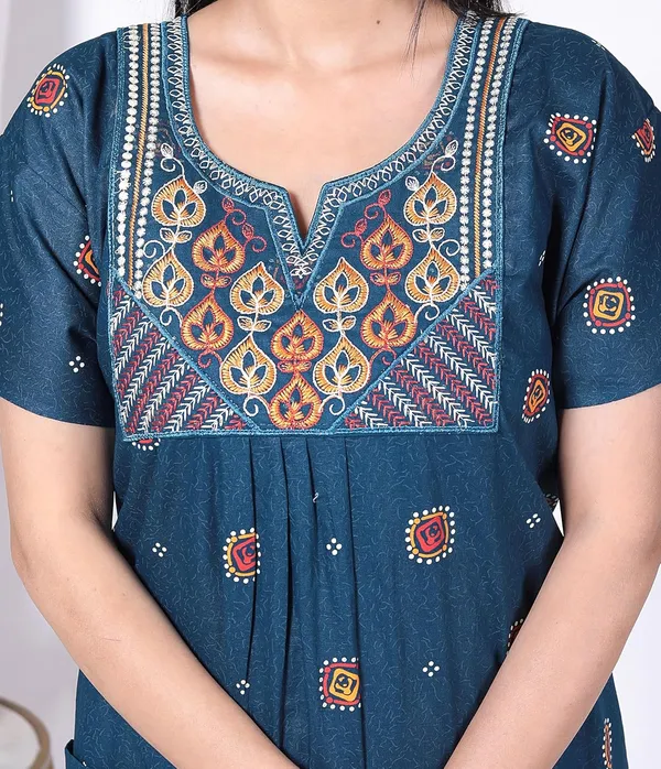 Cotton_Hand_Block_Print_Night_Gown_For_Women