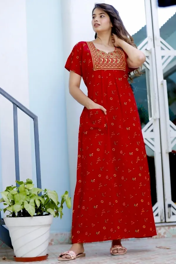 Cotton_Embroidery_Nighty_For_Women