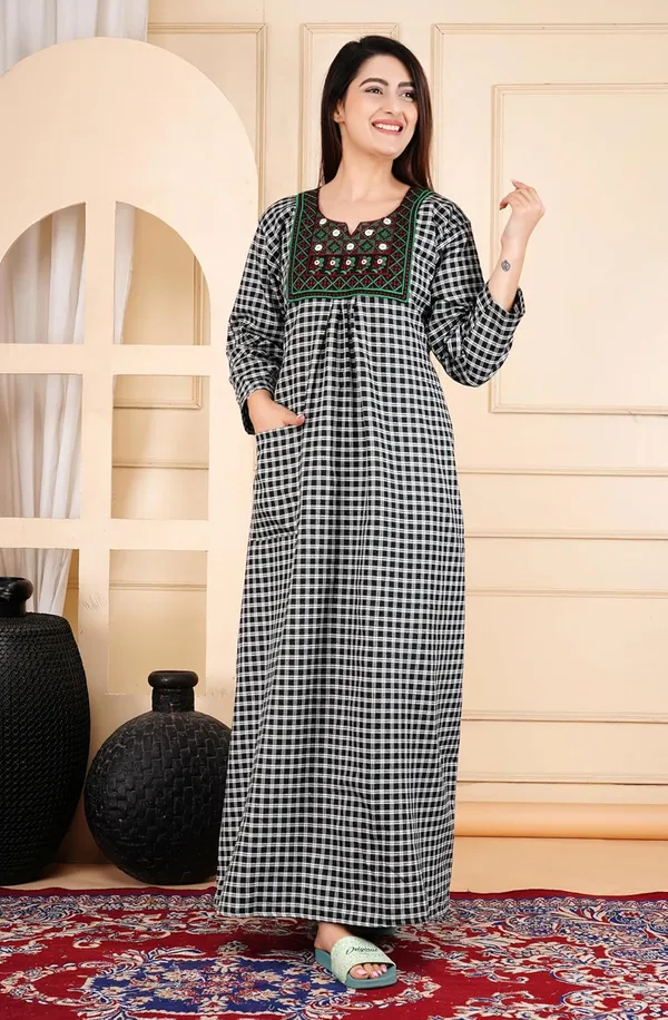 Woolen_Long_Sleeve_Night_Gown_For_Women