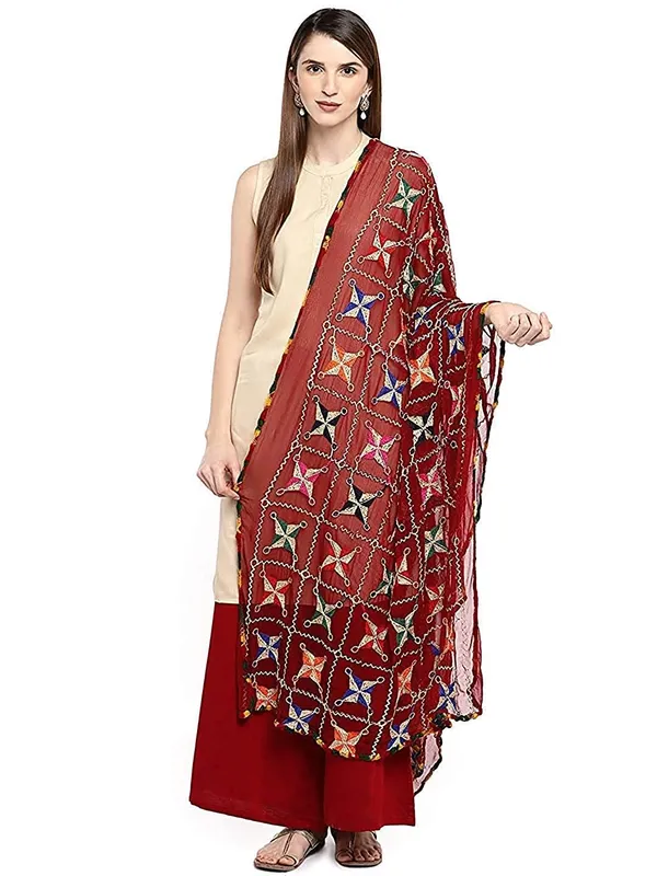 Chiffon_Dupatta_With_Phulkari_Embroidery