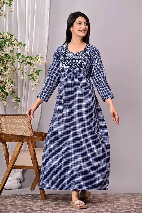 Woolen_Long_Sleeve_Night_Gown_For_Women