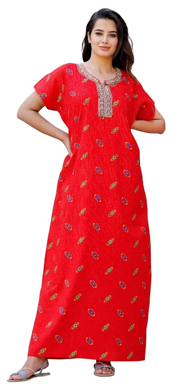Cotton_Embroidery_Nighty_For_Women