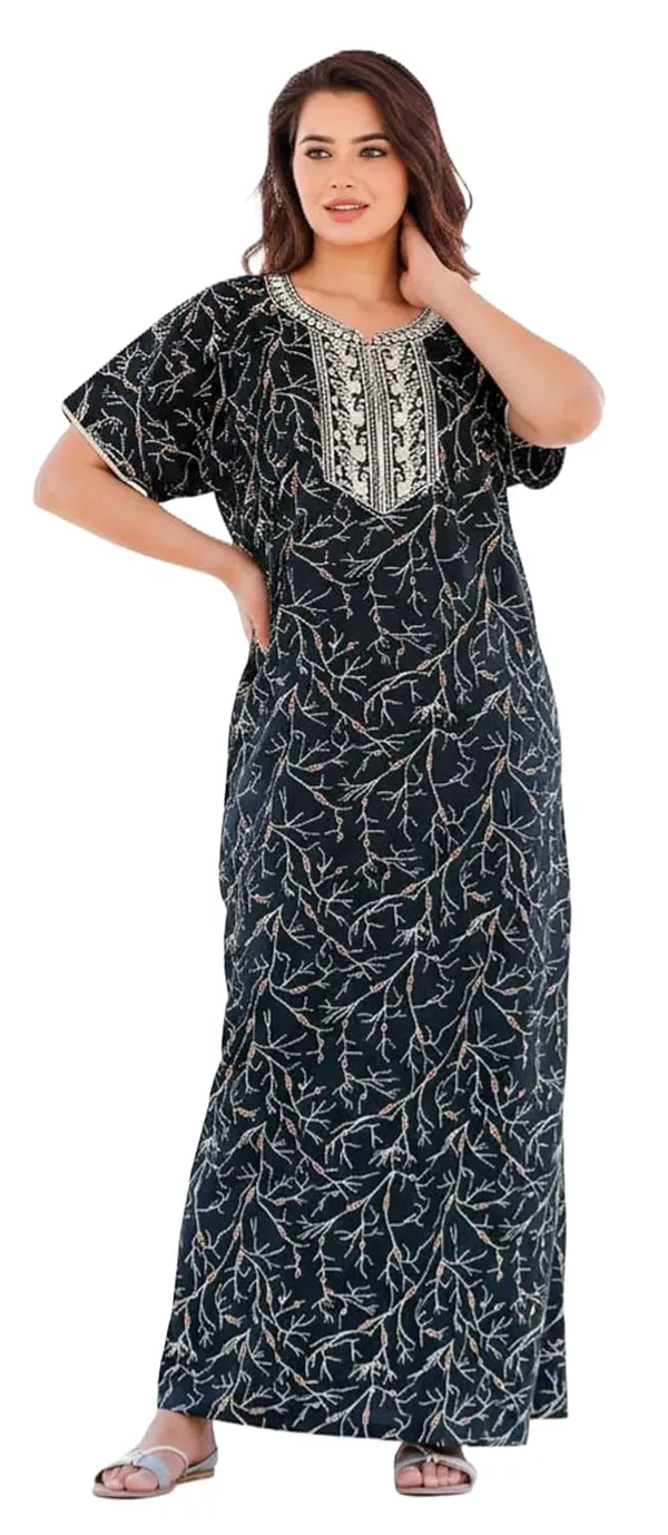 Cotton_Embroidery_Nightgown_For_Women