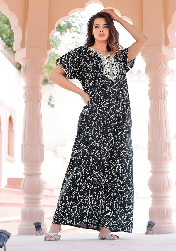 Cotton_Embroidery_Nightgown_For_Women