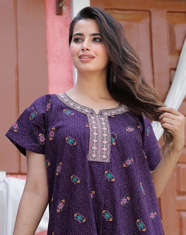 Cotton_Embroidery_Nighty_For_Women