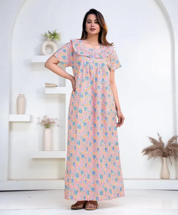 Cotton_Embroidery_Nightgown_For_Women