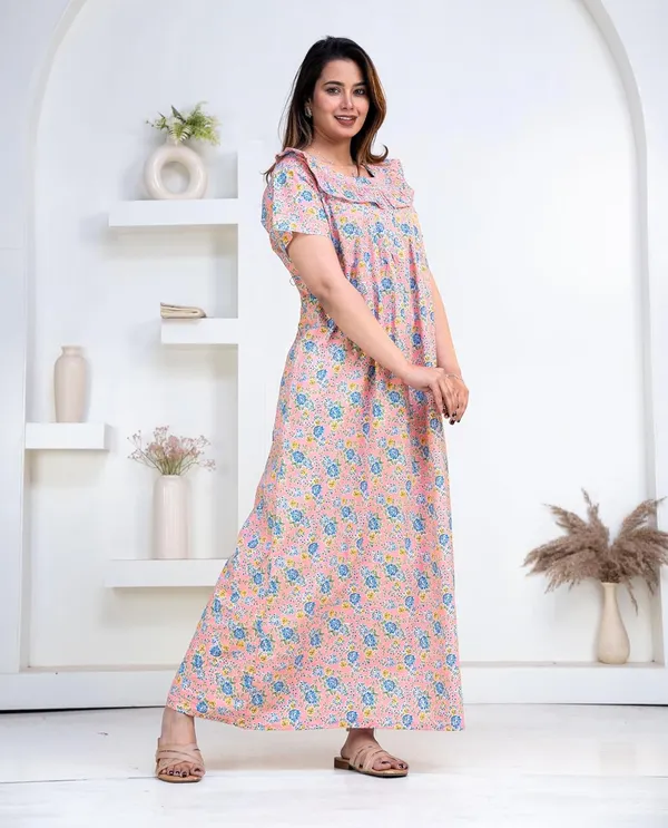 Cotton_Embroidery_Nightgown_For_Women