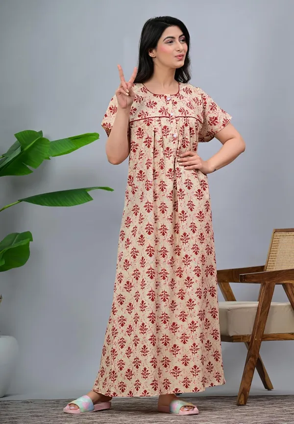 Cotton_Block_Print_Nighty_For_Women