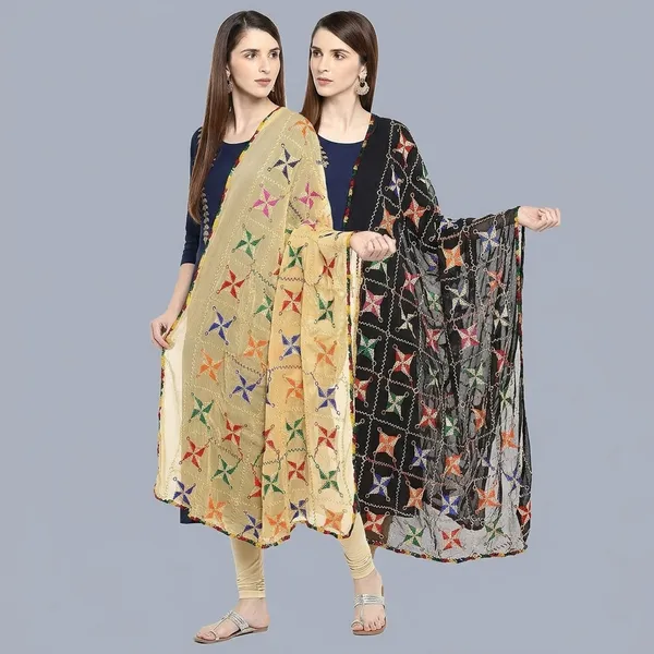 Chiffon_Phulkari_Embroidered_Dupatta