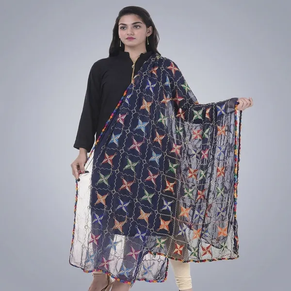 Chiffon_Phulkari_Embroidered_Dupatta