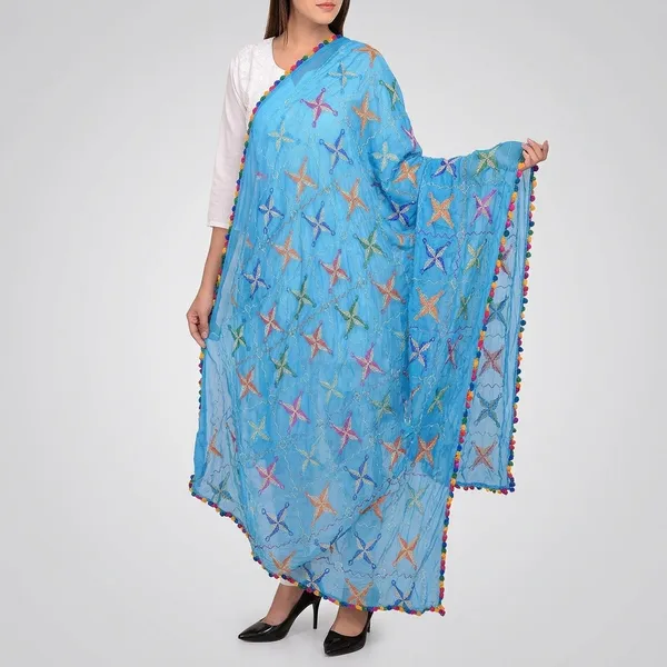 Chiffon_Phulkari_Embroidered_Dupatta
