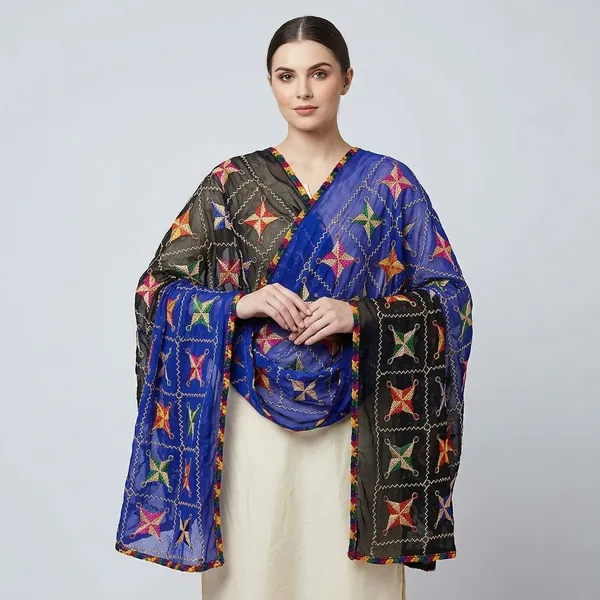 Chiffon_Phulkari_Embroidered_Dupatta