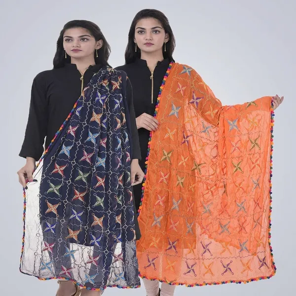 Chiffon_Phulkari_Embroidered_Dupatta