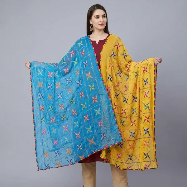 Chiffon_Phulkari_Embroidered_Dupatta