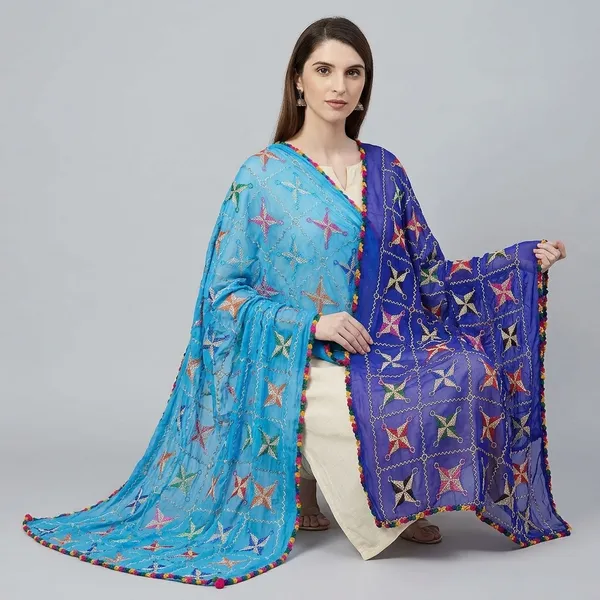 Chiffon_Phulkari_Embroidered_Dupatta