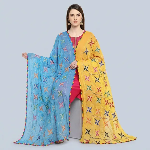 Chiffon_Phulkari_Embroidered_Dupatta